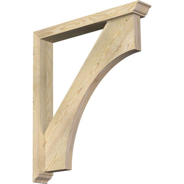 Ekena Millwork Westlake Traditional Rough Sawn Bracket w/ Offset Brace, Douglas Fir, 4"W x 28"D x 32"H BKT0402X28X32WTL01RDF - main
